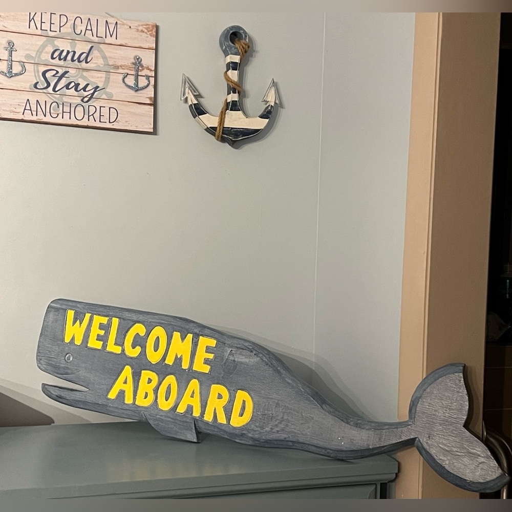 🐳WELCOME ABOARD WHALE WALL DECOR🐳